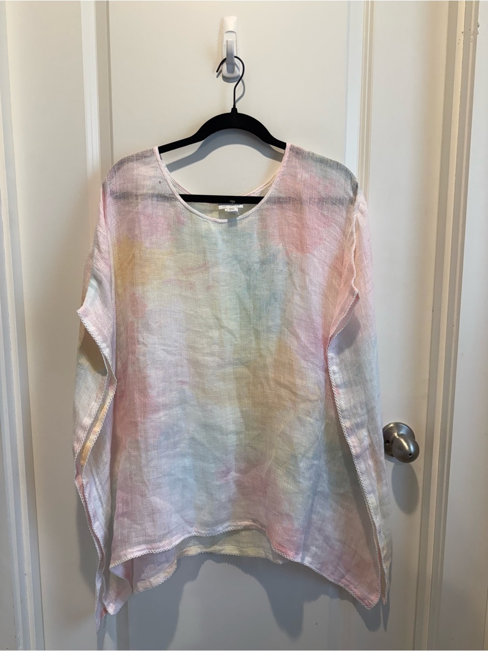 Pure Jill 100% Linen Pastel Tie-Dye Gauze Top – One Size